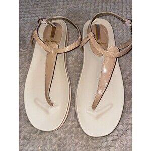 Sam Edelman Naomi T-Strap Sandals Women's Size 7.5 M Saddle Tan Leather